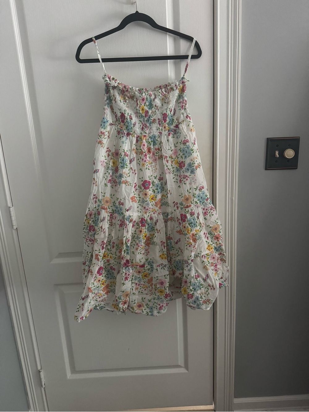 Olivia James Floral White Strapless Summer Dress